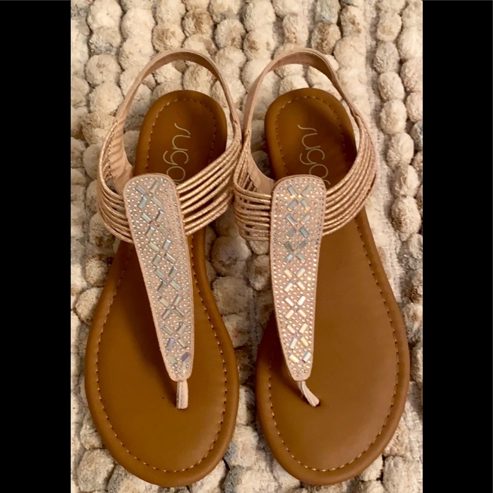 Thong sandals  with sparkle detail